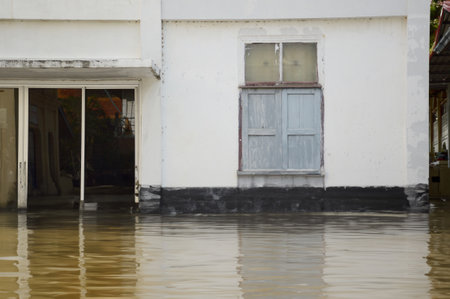 flooded area of cityの写真素材