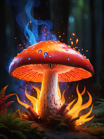 red magic mushroom in the forest. high quality photoの素材