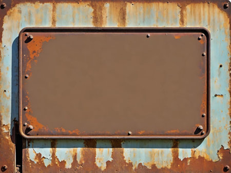 old rusty metal plate with a rusty backgroundの素材