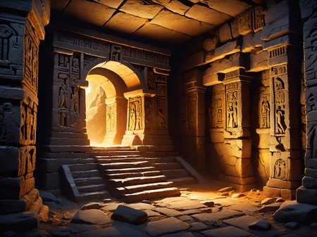 egyptian ancient temple in egypt.の素材