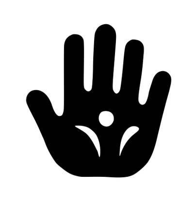 illustration of hand on whiteの写真素材