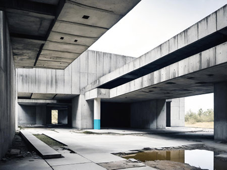 abandoned building in the cityの素材