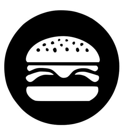 burger icon cartoon illustrationの写真素材