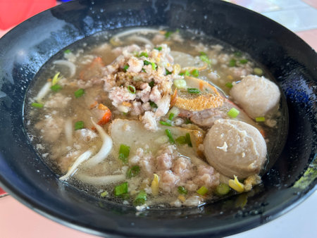 noodle soup on table