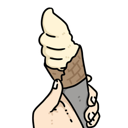 illustration cartoon ice creamの写真素材