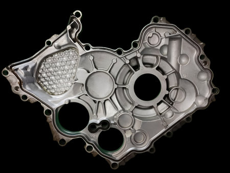 metal heart shape isolated on black background
