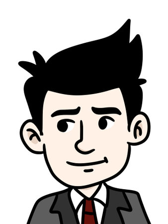 young man with hairstyle design and suitの写真素材