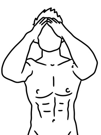 black and white of cute male cartoon for coloringの写真素材