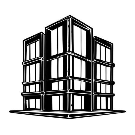 house building silhouette isolated icon illustration designの写真素材