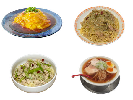 close up view of delicious asian cuisineの写真素材