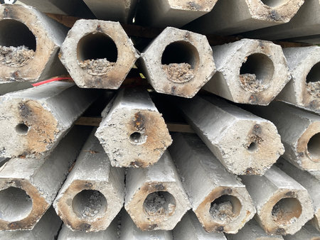 concrete poles for background, close up