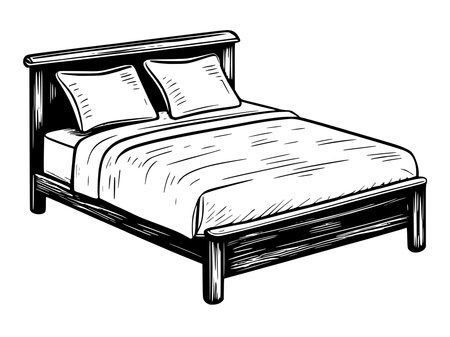 sketch of a bed in the bedroomの写真素材