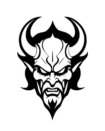 angry devil with horns. illustration.