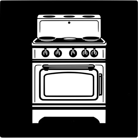 stove icon on white backgroundの写真素材