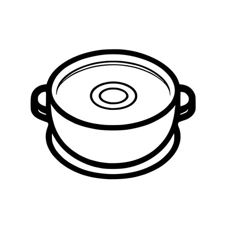 kitchen pot line style icon designの写真素材