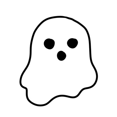 ghost cartoon icon. halloween scary ghost on whiteの写真素材