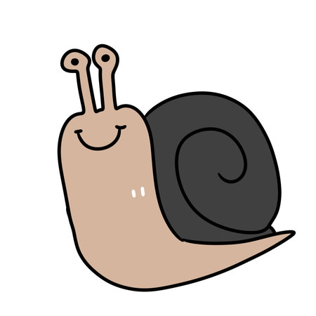 cartoon doodle snail, isolated on white background. hand drawn illustration.の写真素材