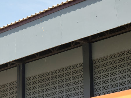 the roof of the building