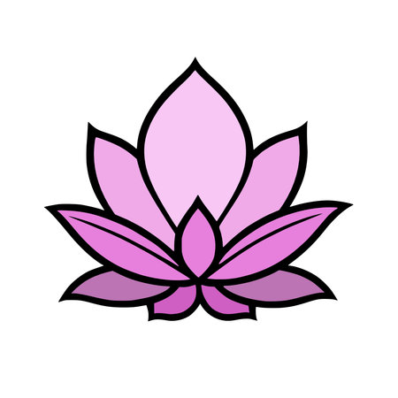 lotus flower illustration iconの写真素材