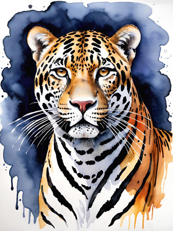 illustration with tiger headの素材