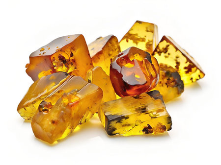 close - up of natural stone with amberの素材