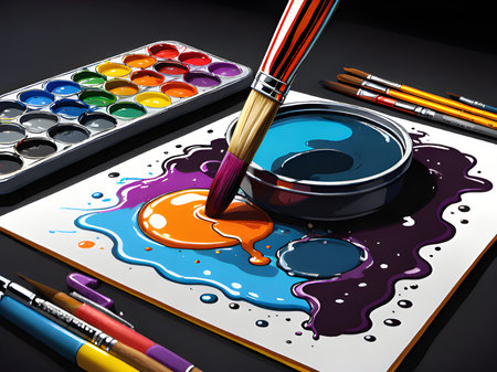 color palette with brushの素材