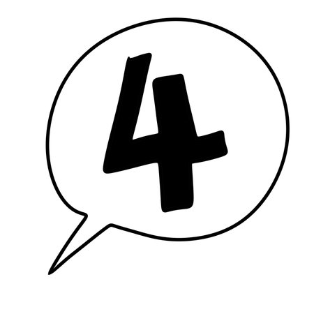 speech bubble icon, number four design
