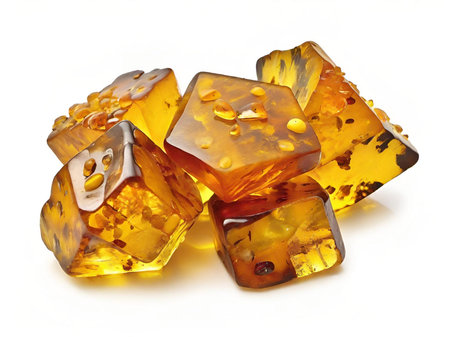 amber isolated on white.の素材