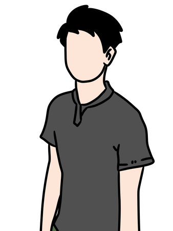 man standing on the white background illustrationの写真素材