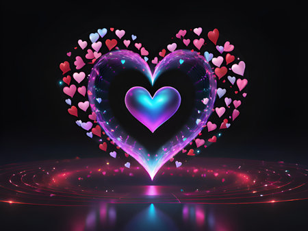 valentines day background with hearts.の素材