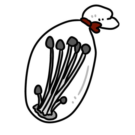 doodle mushroom in a pot, illustrationの写真素材