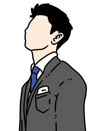 businessman in suit with tie, illustrationの写真素材