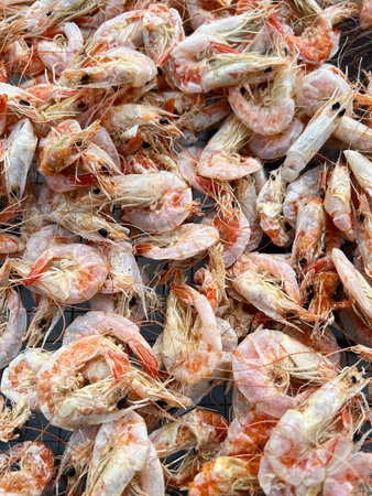 dry shrimps at the street foodの写真素材