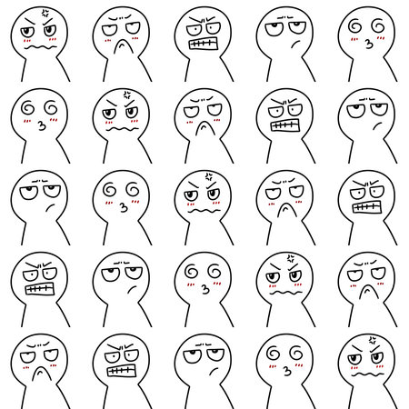 set of different facial expression. illustrationの写真素材