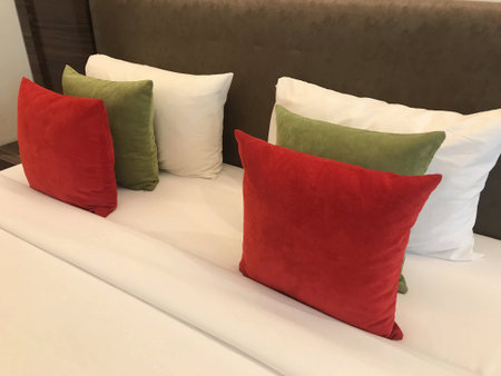 pillows on the bed