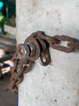 chain and rusty ironの写真素材