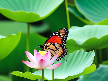 beautiful butterfly in the gardenの素材