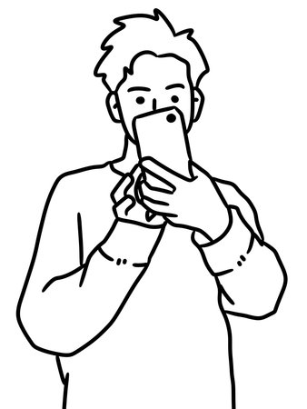 man taking a selfieの写真素材