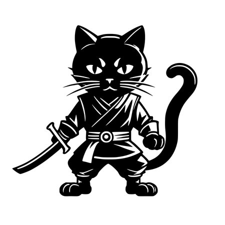 cat in a black and whiteの写真素材