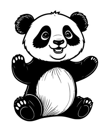 panda cartoon on white illustration.の写真素材