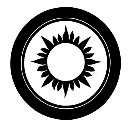 sunflower icon on white illustrationの写真素材