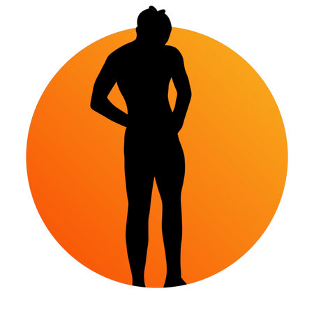 male body icon, flat styleの写真素材