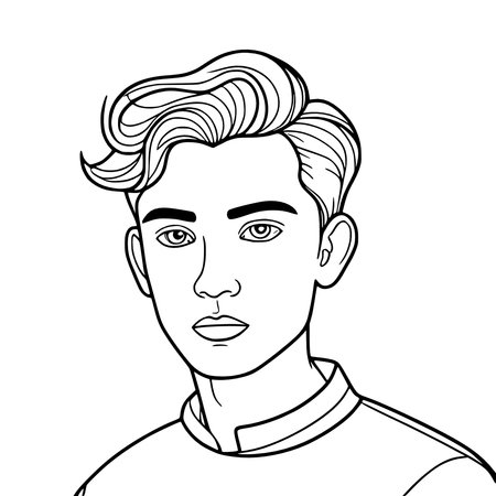 man with hairstyle design, person avatar person people person human portrait illustration