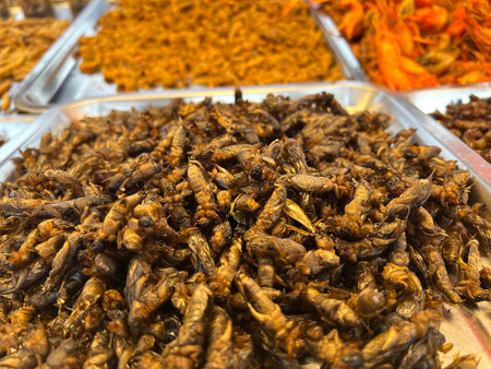 dried insect in market, thailand
