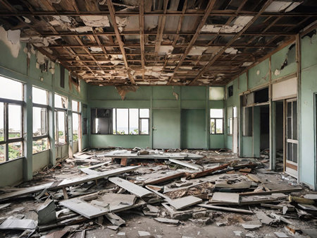 abandoned factory in the cityの素材