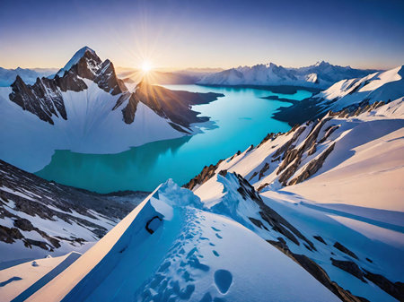 beautiful view of the mountainsの素材