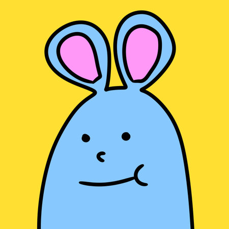 cute rabbit head character. hand drawn doodle style. kawaii character.の写真素材