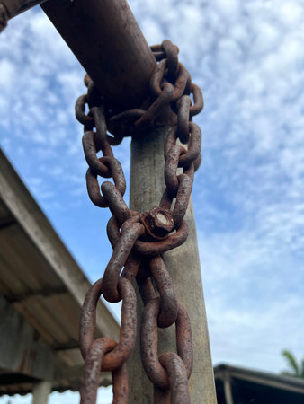 chain on the iron pole