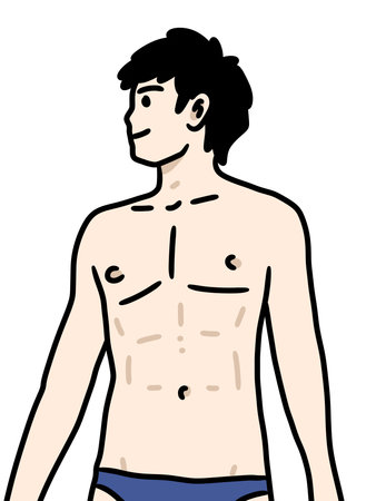 cartoon man on white backgroundの写真素材