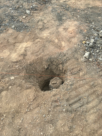 hole on the groundの写真素材